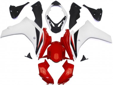Billige Honda CBR600F Abs Motorrad Verkleidungen 2011-2013 - Weiss Rot Glanzendes Schwarz