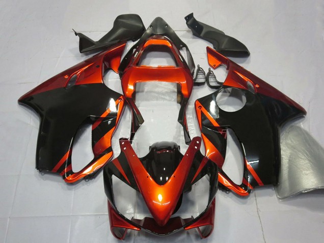 Billige Honda CBR600 F4i Motorrad Verkleidung 2001-2003 - Orange Glanzendes Schwarz
