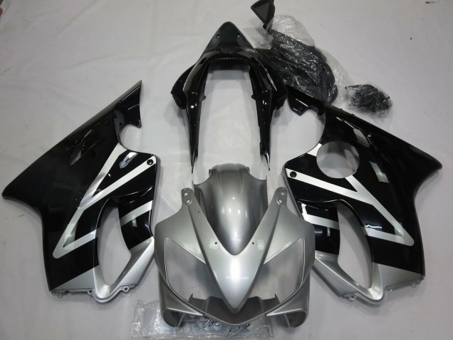 Billige Honda CBR600 F4i Motorrad Verkleidung 2004-2007 - Silber Glanzendes Schwarz