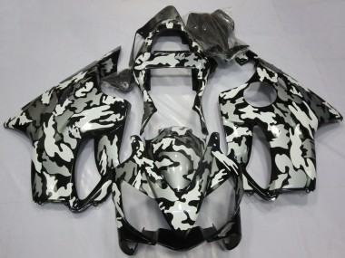 Billige Honda CBR600 F4i Motorrad Verkleidung 2001-2003 - Weiss Grau Schwarz Camouflage