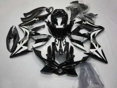Billige Suzuki GSXR 1000 Motorrad Verkleidung 2009-2016 - Glanzendes Schwarz und Weiss