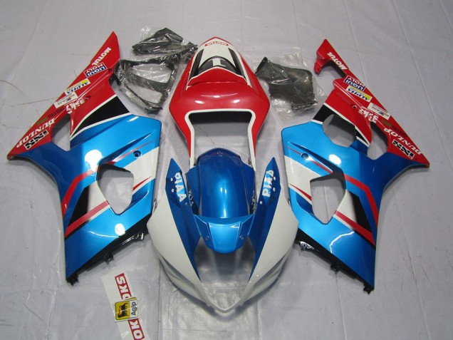 Billige Suzuki GSXR 1000 Motorrad Verkleidung 2003-2004 - Rot Blau Weiss