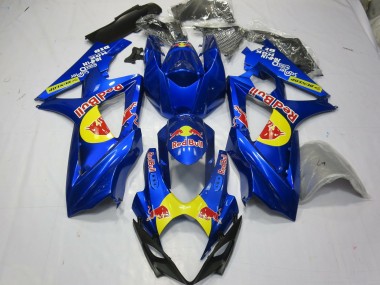 Billige Suzuki GSXR 1000 Motorrad Verkleidung 2007-2008 - Blau Gelb Red Bull
