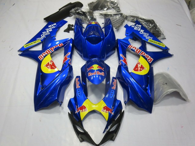 Billige Suzuki GSXR 1000 Motorrad Verkleidung 2007-2008 - Blau Gelb Red Bull