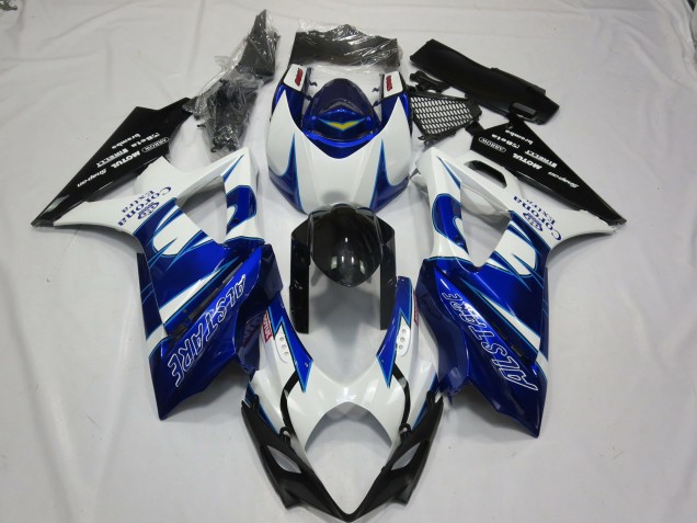 Billige Suzuki GSXR 1000 Motorrad Verkleidung 2007-2008 - Weiss Blau Schwarz Corona Alstare
