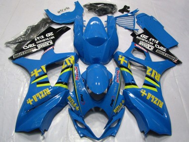 Billige Suzuki GSXR 1000 Motorrad Verkleidung 2007-2008 - Blau Gold Schwarz Rizla