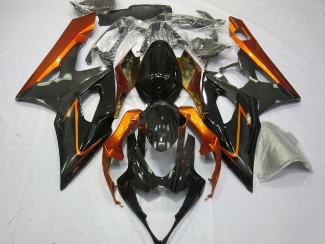Billige Suzuki GSXR 1000 Motorrad Verkleidung 2005-2006 - Burnt Orange Schwarz