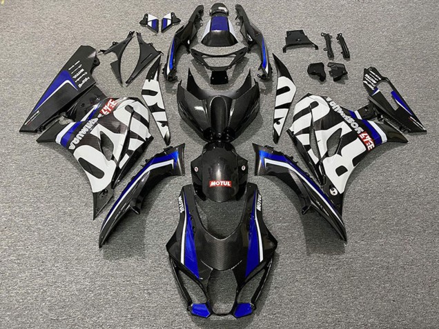 Billige Suzuki GSXR 1000 Motorrad Verkleidung 2017-2024 - Carbonfaser Stil Blau