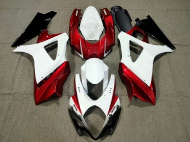 Billige Suzuki GSXR 1000 Motorrad Verkleidung 2007-2008 - Weiss Rot Schwarz