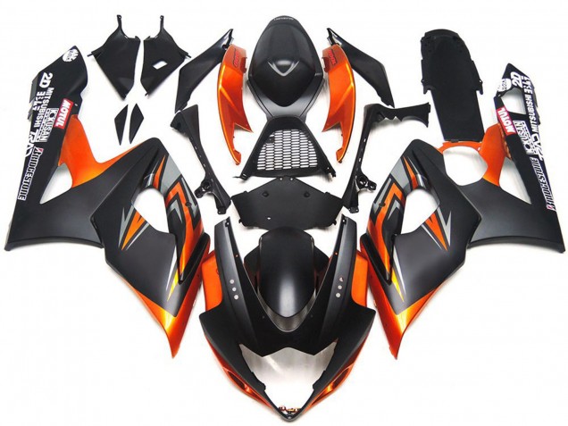 Billige Suzuki GSXR 1000 Motorrad Verkleidung 2005-2006 - Orange Schwarz