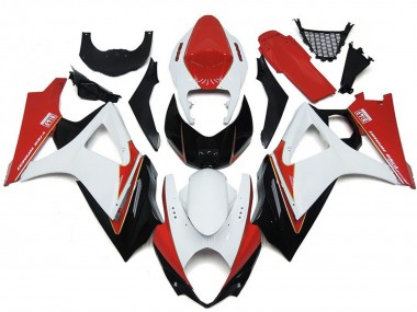 Billige Suzuki GSXR 1000 Motorrad Verkleidung 2007-2008 - Weiss Rot Schwarz