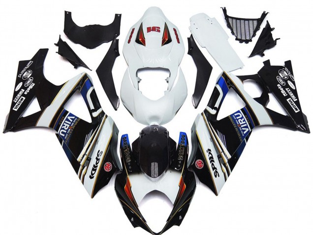 Billige Suzuki GSXR 1000 Motorrad Verkleidung 2007-2008 - Weiss Blau Rot Schwarz Viru