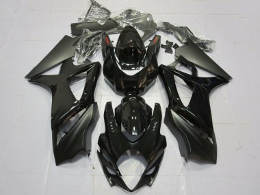 Billige Suzuki GSXR 1000 Motorrad Verkleidung 2007-2008 - Glanzendes Schwarz Matt Schwarz Schlichtes