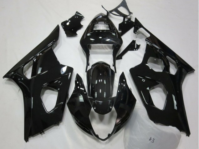 Billige Suzuki GSXR 1000 Motorrad Verkleidung 2003-2004 - Glanzendes Schwarz