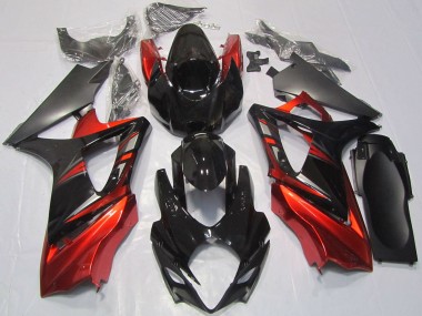 Billige Suzuki GSXR 1000 Motorrad Verkleidung 2007-2008 - Glanzendes Schwarz Rot