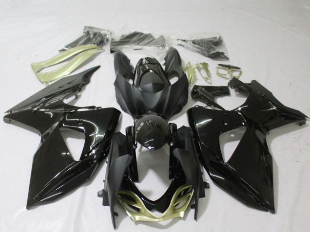 Billige Suzuki GSXR 1000 Motorrad Verkleidung 2009-2016 - Glanzendes Schwarz Silber