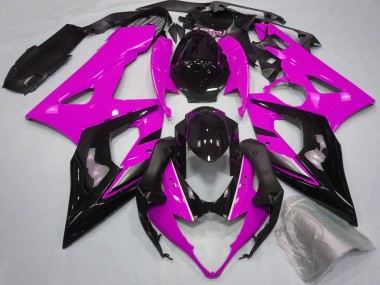 Billige Suzuki GSXR 1000 Motorrad Verkleidung 2005-2006 - Rosa Glanzendes Schwarz