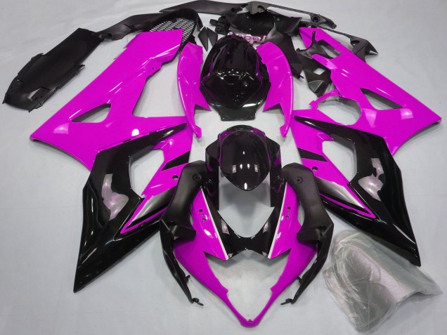 Billige Suzuki GSXR 1000 Motorrad Verkleidung 2005-2006 - Rosa Glanzendes Schwarz