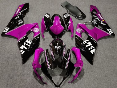 Billige Suzuki GSXR 1000 Motorrad Verkleidung 2005-2006 - Rosa Glanzendes Schwarz Weiss