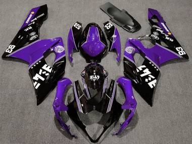 Billige Suzuki GSXR 1000 Motorrad Verkleidung 2005-2006 - Lila Glanzendes Schwarz Weiss