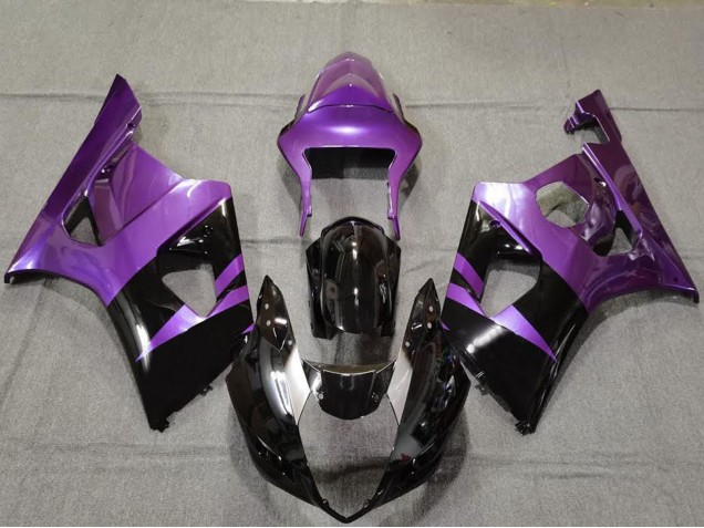 Billige Suzuki GSXR 1000 Motorrad Verkleidung 2003-2004 - Lila Glanzendes Schwarz