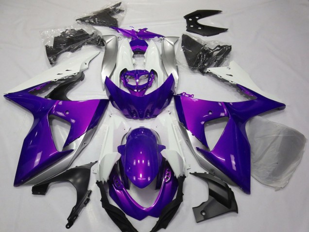 Billige Suzuki GSXR 1000 Motorrad Verkleidung 2009-2016 - Lila Weiss