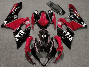 Billige Suzuki GSXR 1000 Motorrad Verkleidung 2005-2006 - Rot Glanzendes Schwarz Weiss