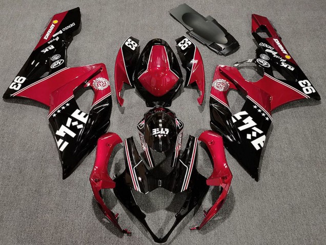 Billige Suzuki GSXR 1000 Motorrad Verkleidung 2005-2006 - Rot Glanzendes Schwarz Weiss