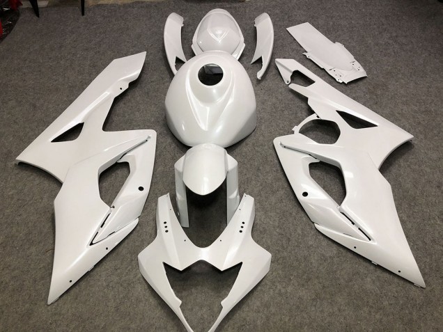 Billige Suzuki GSXR 1000 Motorrad Verkleidung 2005-2006 - Glanzendes Weiss Schlichtes