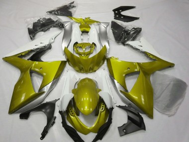 Billige Suzuki GSXR 1000 Motorrad Verkleidung 2009-2016 - Weiss Gelb