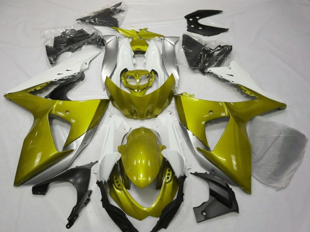 Billige Suzuki GSXR 1000 Motorrad Verkleidung 2009-2016 - Weiss Gelb
