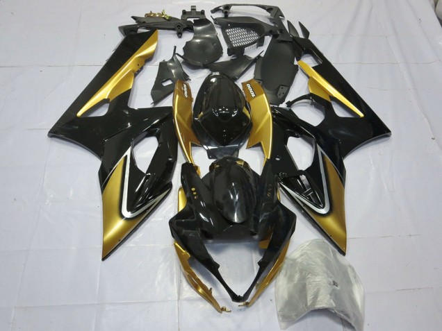 Billige Suzuki GSXR 1000 Motorrad Verkleidung 2005-2006 - Gold Schwarz