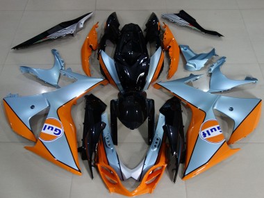 Billige Suzuki GSXR 1000 Motorrad Verkleidung 2009-2016 - Hellblau Orange Schwarz Gulf