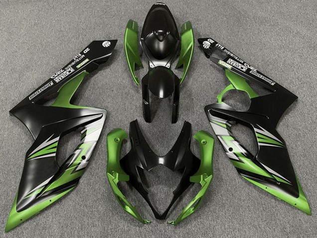 Billige Suzuki GSXR 1000 Motorrad Verkleidung 2005-2006 - Matt Schwarz Grun