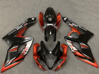 Billige Suzuki GSXR 1000 Motorrad Verkleidung 2005-2006 - Matt Schwarz Orange