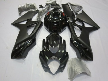 Billige Suzuki GSXR 1000 Motorrad Verkleidung 2007-2008 - Glanzendes Schwarz Matt Schwarz