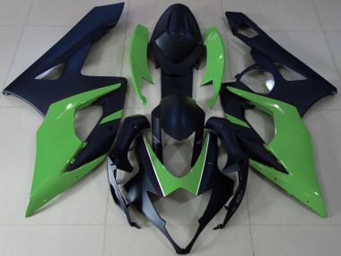 Billige Suzuki GSXR 1000 Motorrad Verkleidung 2005-2006 - Matt Schwarz Grun