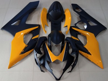 Billige Suzuki GSXR 1000 Motorrad Verkleidung 2005-2006 - Matt Schwarz Hellorange
