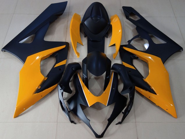 Billige Suzuki GSXR 1000 Motorrad Verkleidung 2005-2006 - Matt Schwarz Hellorange