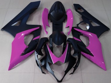 Billige Suzuki GSXR 1000 Motorrad Verkleidung 2005-2006 - Matt Schwarz Rosa