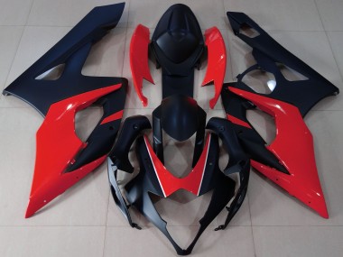 Billige Suzuki GSXR 1000 Motorrad Verkleidung 2005-2006 - Matt Schwarz Rot