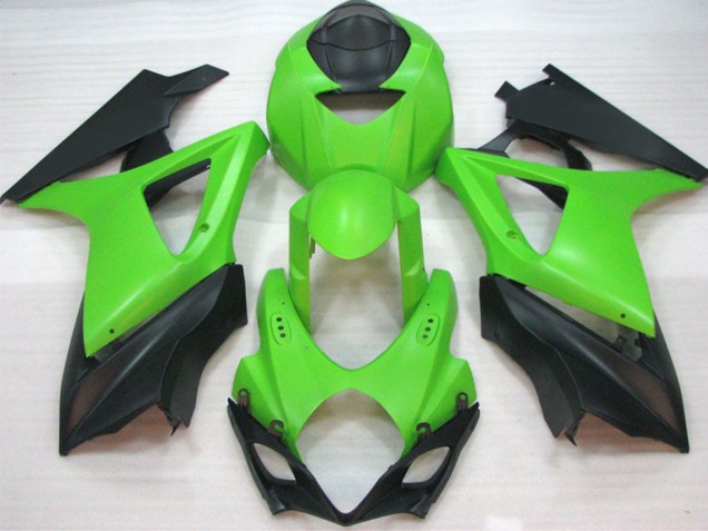 Billige Suzuki GSXR 1000 Motorrad Verkleidung 2007-2008 - Grun Matt Schwarz