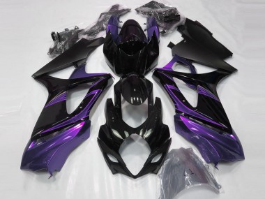 Billige Suzuki GSXR 1000 Motorrad Verkleidung 2007-2008 - Glanzendes Schwarz Lila