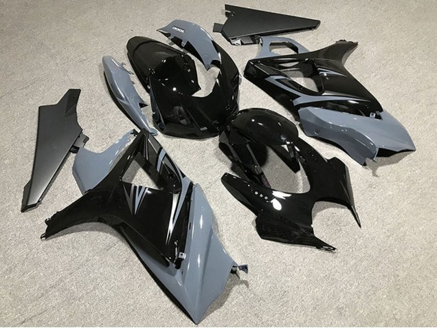 Billige Suzuki GSXR 1000 Motorrad Verkleidung 2007-2008 - Nardo Grau Glanzendes Schwarz OEM Stil
