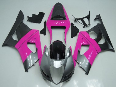 Billige Suzuki GSXR 1000 Motorrad Verkleidung 2003-2004 - Rosa Silber Schwarz