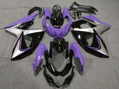 Billige Suzuki GSXR 1000 Motorrad Verkleidung 2009-2016 - Lila Silber Schwarz