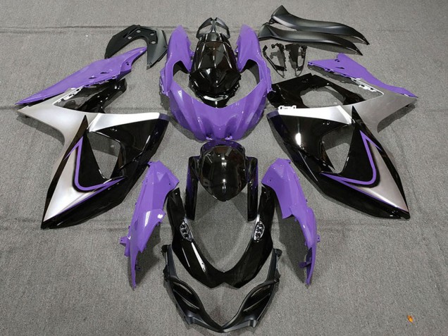 Billige Suzuki GSXR 1000 Motorrad Verkleidung 2009-2016 - Lila Silber Schwarz