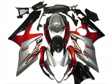 Billige Suzuki GSXR 1000 Motorrad Verkleidung 2005-2006 - Rot Silber Schwarz