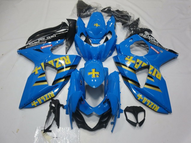 Billige Suzuki GSXR 1000 Motorrad Verkleidung 2009-2016 - Blau Gold Schwarz Rizla