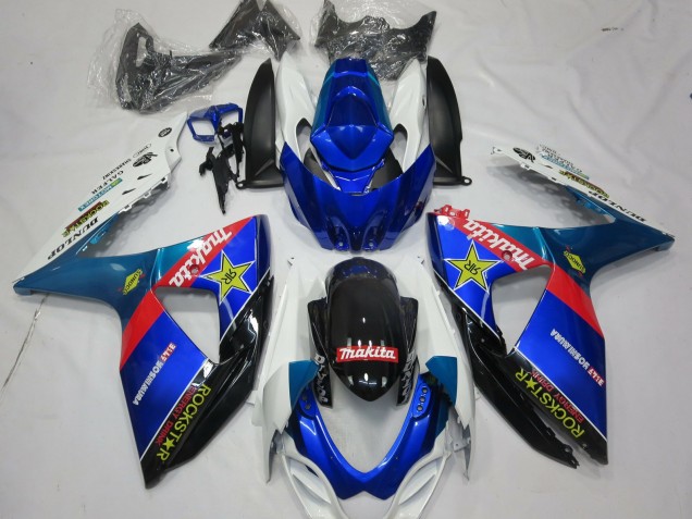 Billige Suzuki GSXR 1000 Motorrad Verkleidung 2009-2016 - Blau Rot Schwarz Weiss RockStar